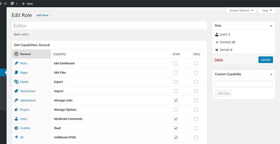 Administración de roles y permisos