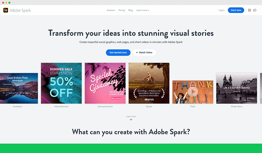 Adobe Spark herramientas para crear gráficos - La Tutoría