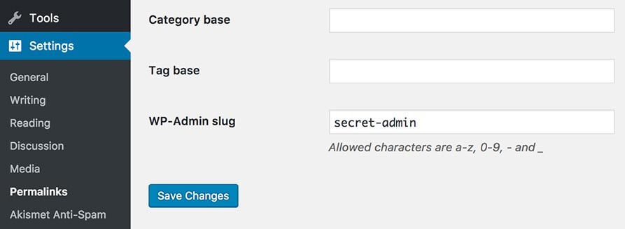 Cambia la dirección del admin de WordPress