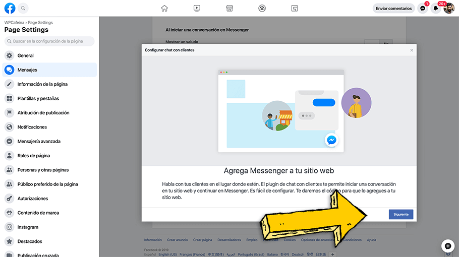 Configurar chat de Facebook en WordPress - La Tutoría