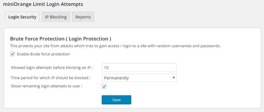 Limita los intentos de acceso al admin