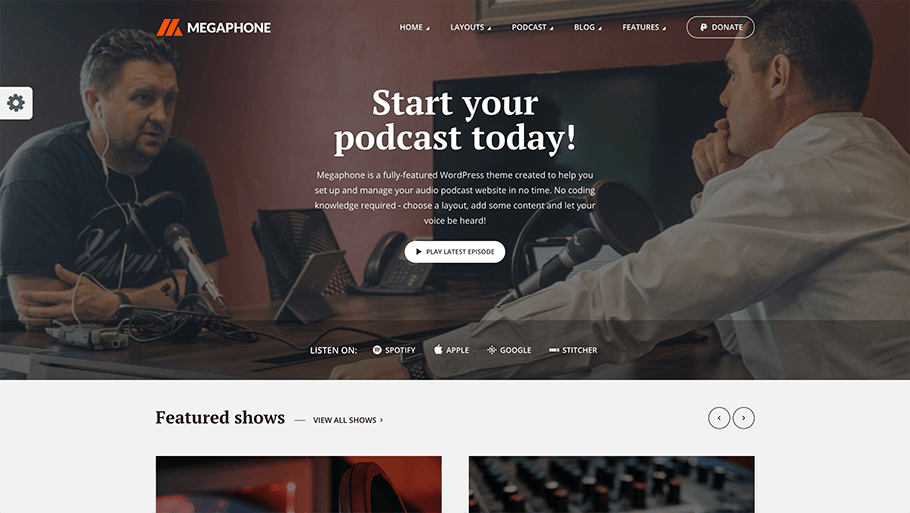 Plantillas de WordPress para podcasts: Megaphone - La Tutoría