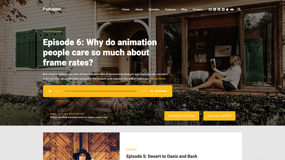 Plantillas de WordPress para podcasts: Podcaster - La Tutoría