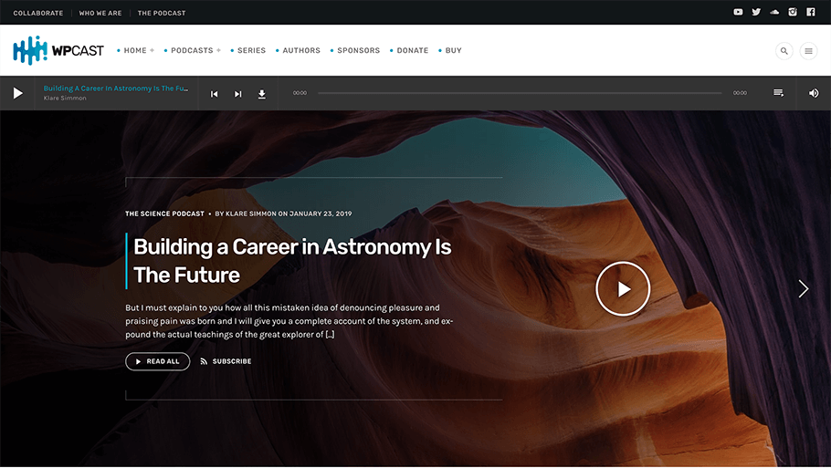 Plantillas de WordPress para podcasts: WPCast - La Tutoría