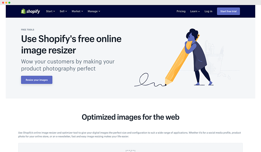 Shopify herramientas para redimensionar imágenes - La Tutoría